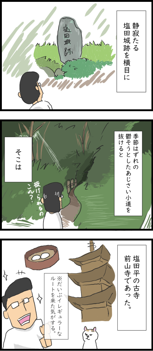 塩田城を抜け、あじさい小道を抜けると前山寺だった
